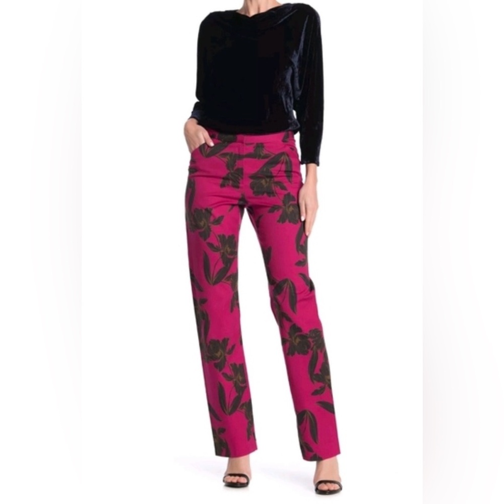 NWT A.L.C Vaughn Floral Wool Blend Trousers Pink Tailored Pant S